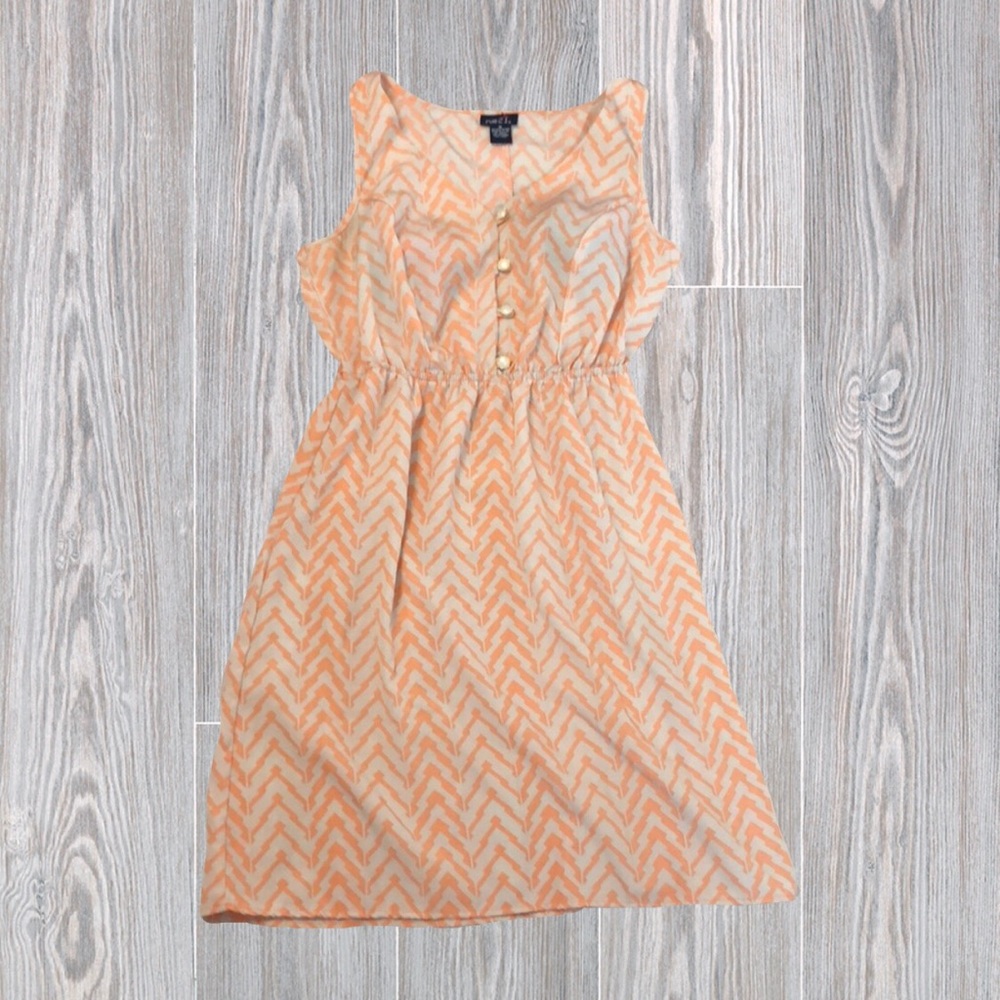 Coral and cream dress